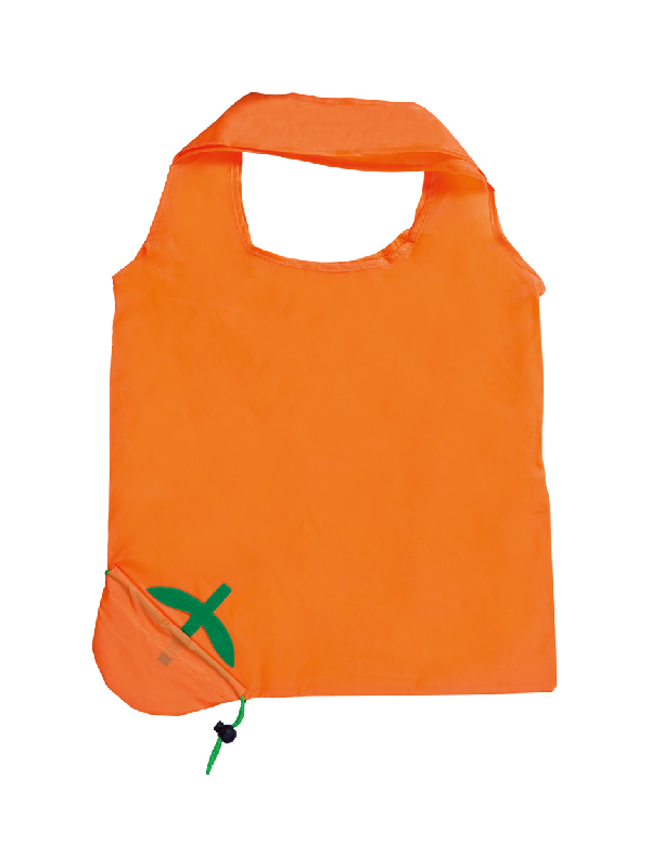 Sac shopping pliable - Forme de fruit - Polyester 190T - Couleur orange - Poids 22g_0