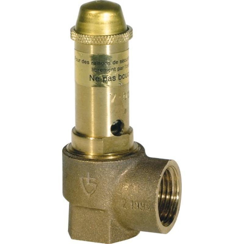 Soupape De Sécurité Air Comprimé 1/4" - Réglable 3-7 Bar - Laiton - Pour Gaz Neutres, Air Comprimé