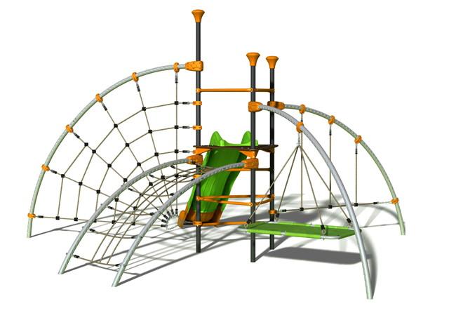 Structure de jeux Evo-Filo - 1 tour centrale avec 5 agrès_0