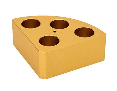 Support poly-block doré, 4 trous, Ø21,6x31,7mm - Ref.: LBM015_0