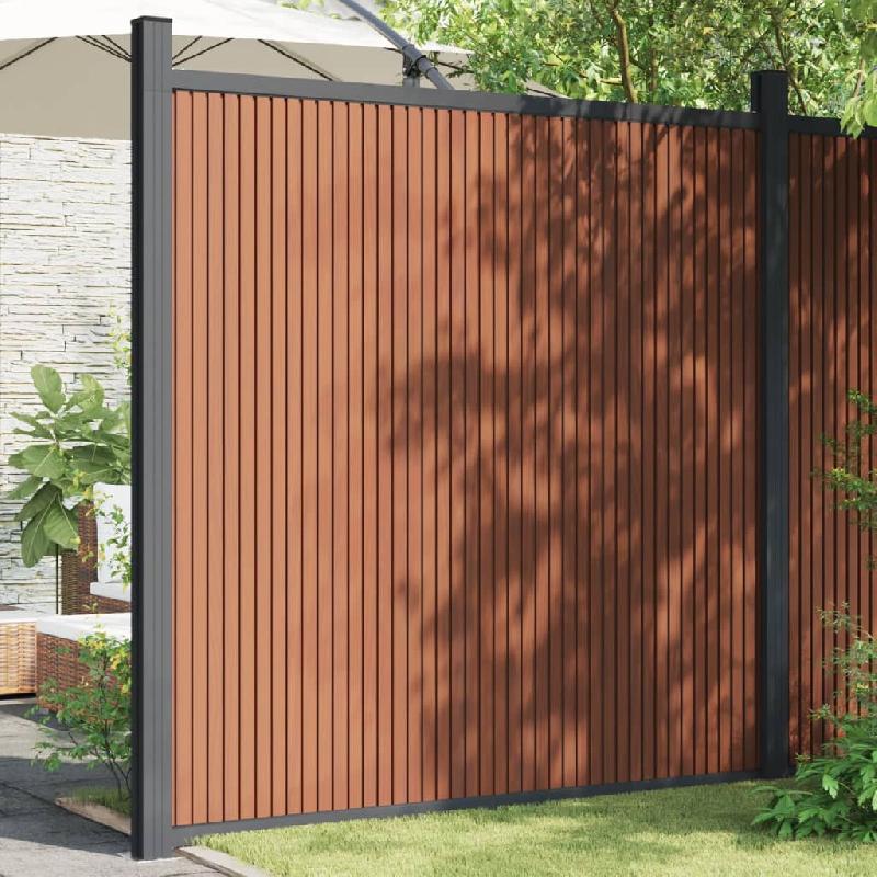 Vidaxl panneau de clôture marron 173x186 cm wpc 4003982_0