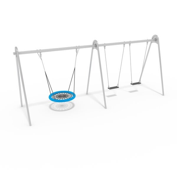 Balançoire triple en acier inoxydable conforme EN1176 - Référence BT13072_0