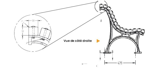 Banc public Causeuse Réf. 1001 - Fonte grise et bois tropical certifié FSC_0