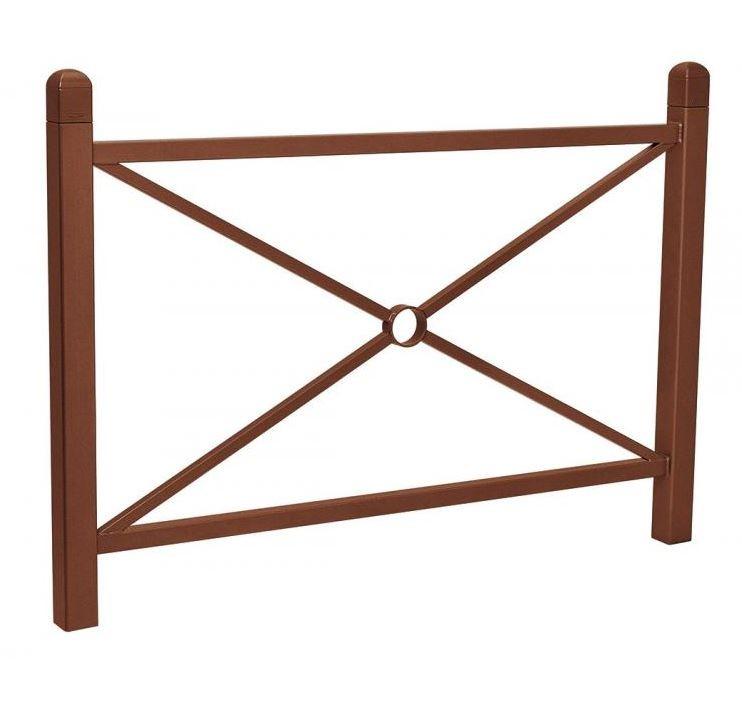 Barrière de ville conviviale - acier - pommeau Courbe de diamant® - 1500 mm x 1100 mm - poteaux 70 x 70 mm - lisses 40 x 40 mm - peint sur zinc_0