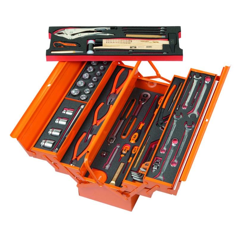 Caisse à outils métallique avec 69 outils à usage général dans modules mousse - Bahco | 3149-ORFF1_0