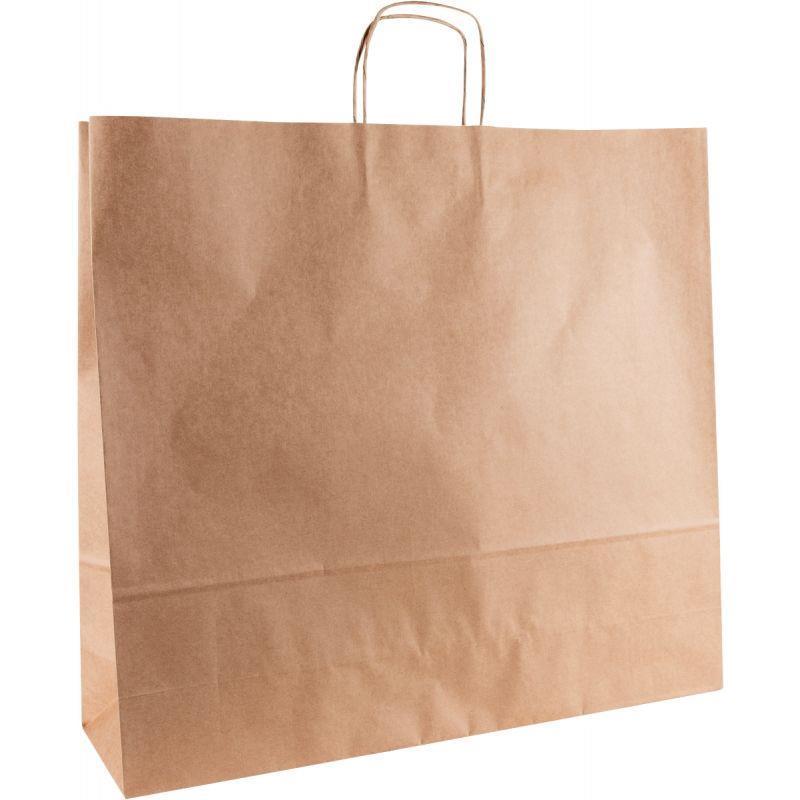 Carton de 100 sacs kraft brun - poignée torsadée - 40+16x45cm - 100g/m² - Fabricant GPV - Réf 30054_0