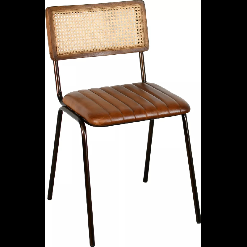 Chaise de restaurant ECURAS - acier et cuir_0