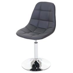 Décoshop26 - Chaise de salle à manger x1 pivotante coutures décoratives design rétro en PVC gris piètement chromé 04_0002192 - gris 3000256932695_0