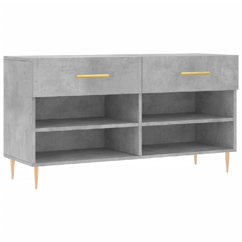 Helloshop26 - Banc à chaussures bottes commode étagère meuble entrée rangement 102 x 35 x 55 cm bois d'ingénierie gris 02_0022965 - gris Bois mas_0
