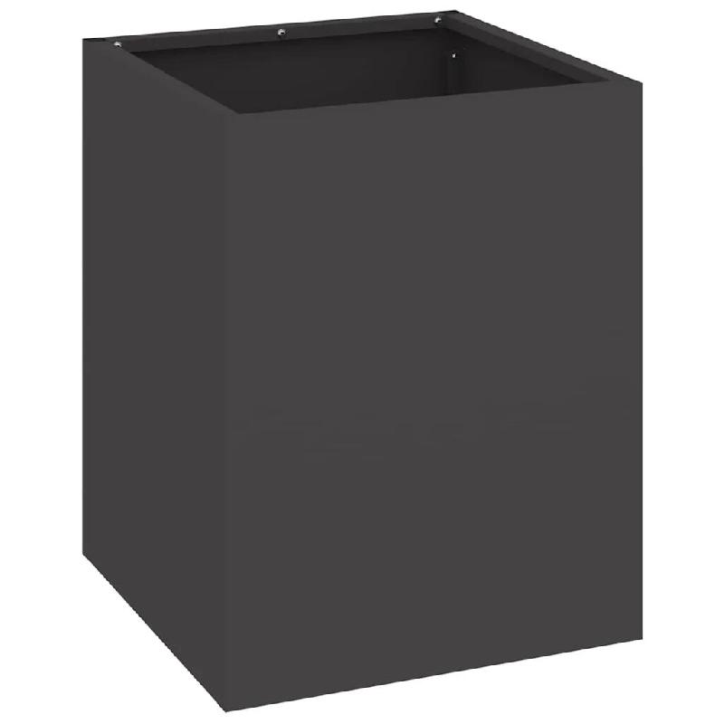 Helloshop26 - Cache-pot de jardin moderne noir 32 x 32 x 40 cm durable minimaliste en acier laminé à froid 02_0052453 - noir métal 3000237427264_0