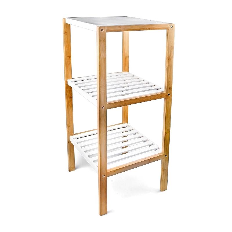Helloshop26 - Étagère en bambou 80 x 33 x 34 cm multifonctionnelle moderne salle de bain cuisine en bambou naturel 13_0003132 - Bambou 3000241391612_0