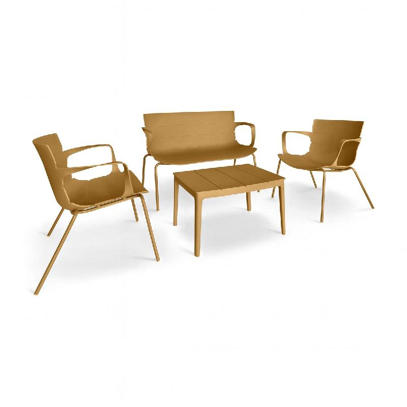 Now's Home - Salon De Jardin En Polypropylene Et Metal Ocre Montauk - 3256390252452_0