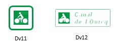 Panneau de jalonnement des itinéraires cyclables type DV_0