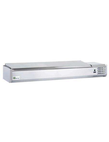 Saladette à poser 8 bacs GN 1/3 - inox AISI304 - Référence : C180C_0