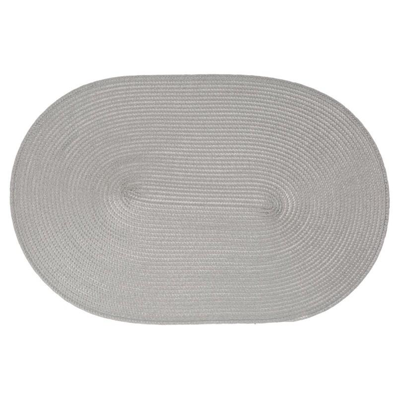 Set de table ovale gris clair - Paris Prix - 100% polypropylène, souple et facile d'entretien_0