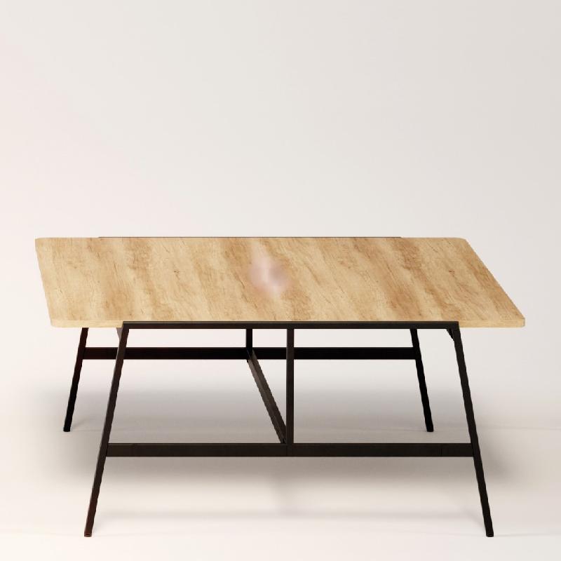 Table de réunion carrée ALTO Buronomic - Fabrication française - Plateaux arrondis avec passe-câbles et options électriques_0