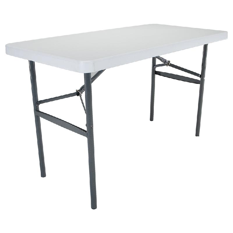 Table pliante rectangulaire (blanc) 122cm / 4 personnes_0