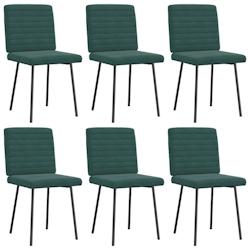 VidaXL Chaises à Manger Lot De 6 Vert Foncé Velours - vert 8721158569738_0