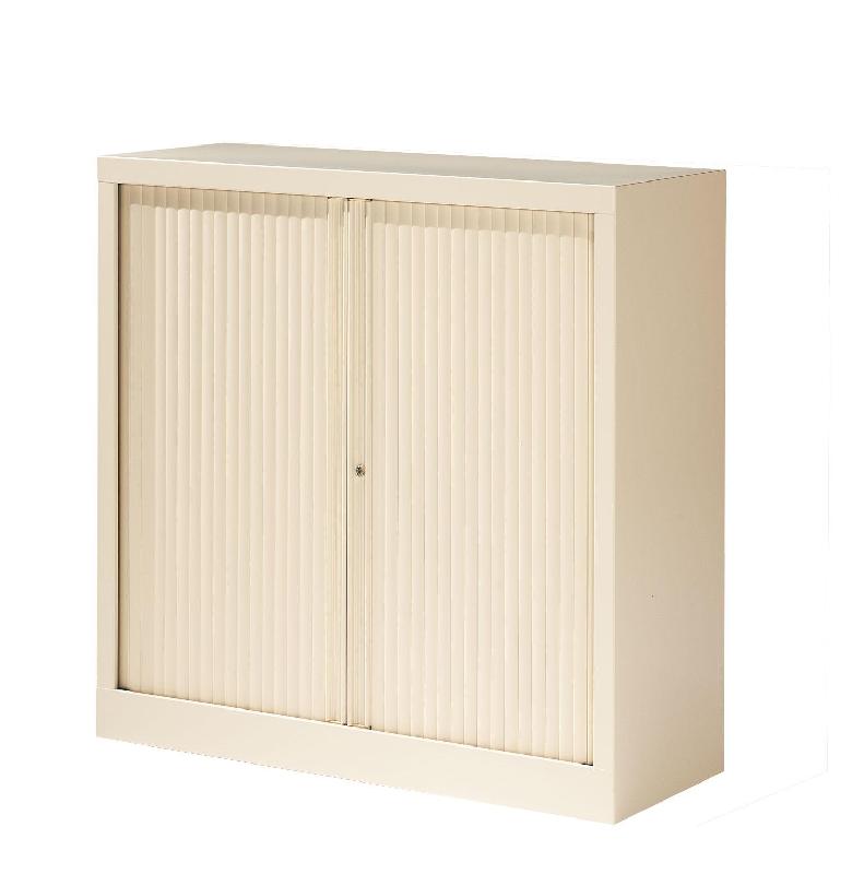 Armoire rideau beige basse l.1000 mm_0