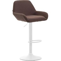CLP Tabouret de bar Braga tissu avec pied en métal Marron/Blanc - marron textile 314526_0