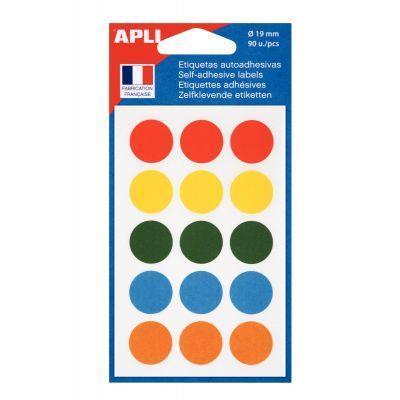 Pastilles autocollantes - diamètre 19 mm - sac de 90 unités - AGIPA - référence 100088_0
