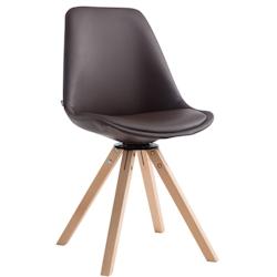 Décoshop26 - Chaise de salle à manger x1 pivotante style moderne assise en PVC marron piètement en bois clair 10_0003322 - marron 3000251520781_0