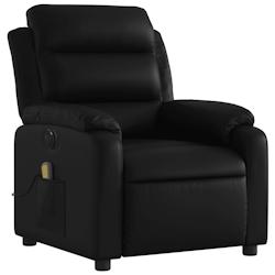 Décoshop26 - Fauteuil de relaxation TV fonction massage inclinable électrique 6 points de massage en PVC noir DEC027210 - noir 3000262875696_0