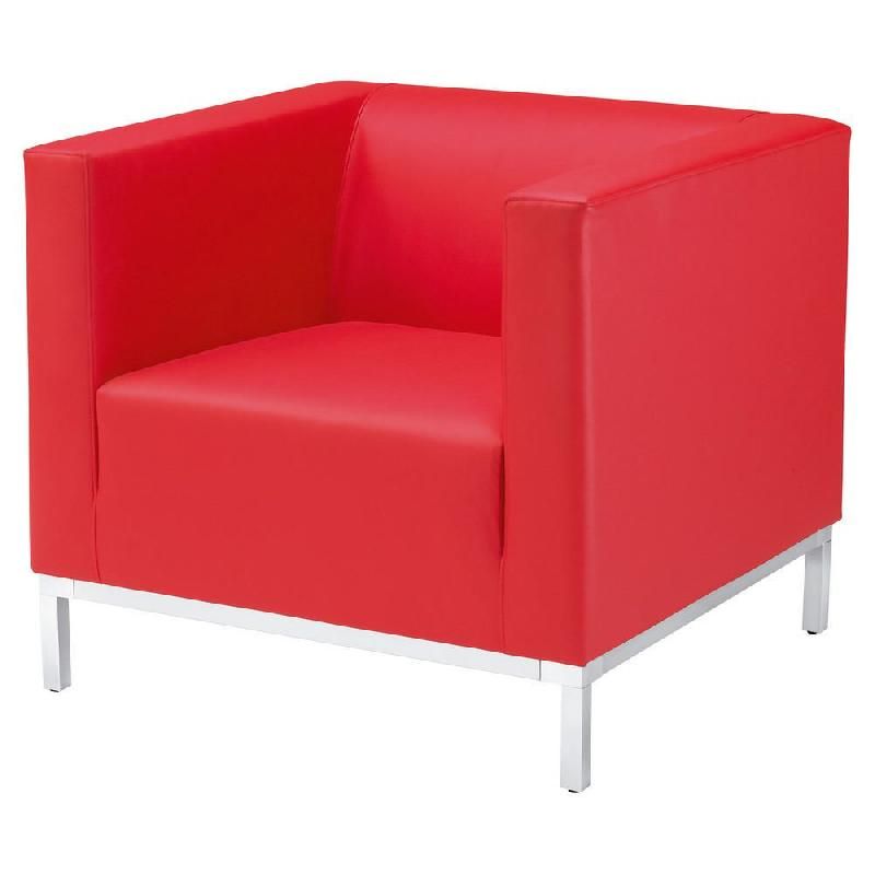 FAUTEUIL ACCUEIL ARGA VINYLE AVEC ACCOUDOIRS ROUGE