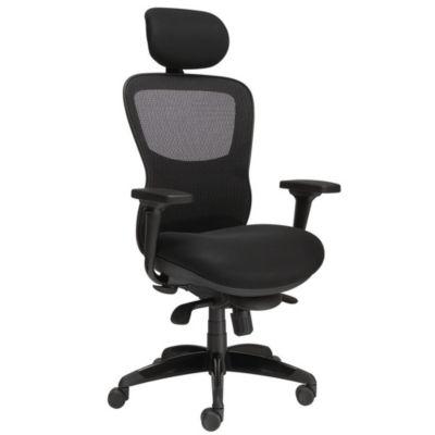 Fauteuil direction OCTOPUSSY Maille filet  avec appui-tête Hauteur dossier 70 cm - Noir_0