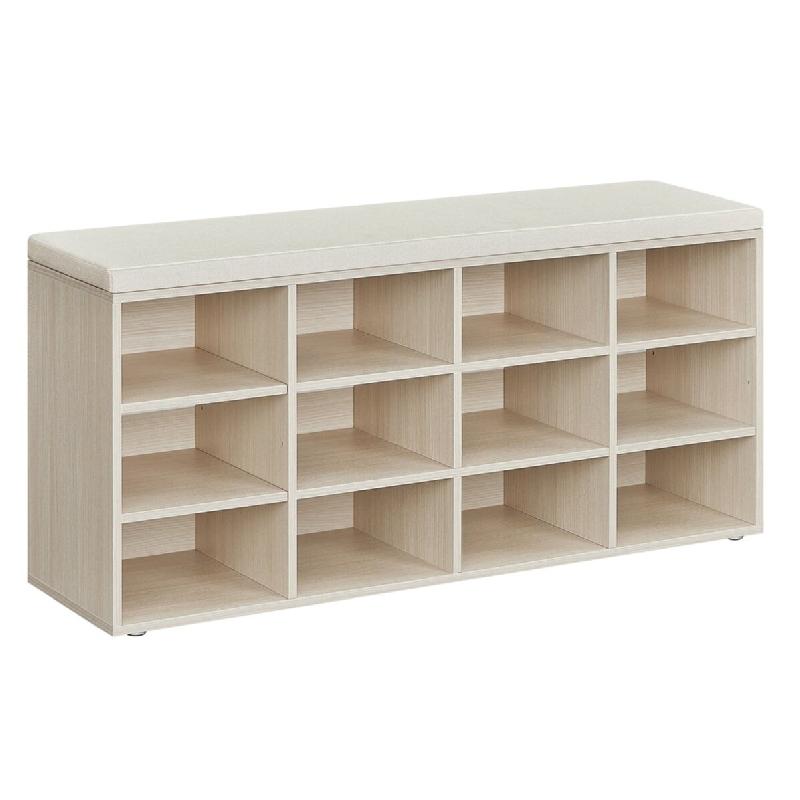 Helloshop26 - Banc à chaussures 303 x 785 x 48 cm meuble d'entrée avec siège étagère à chaussures avec coussin et 9 compartiments 12_0004100 - 3_0