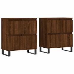 Helloshop26 - Buffet bahut commode armoire meuble de rangement organisateur cuisine salle de séjour salons lot de 2 bois 02_0036791 - 3000213063394_0