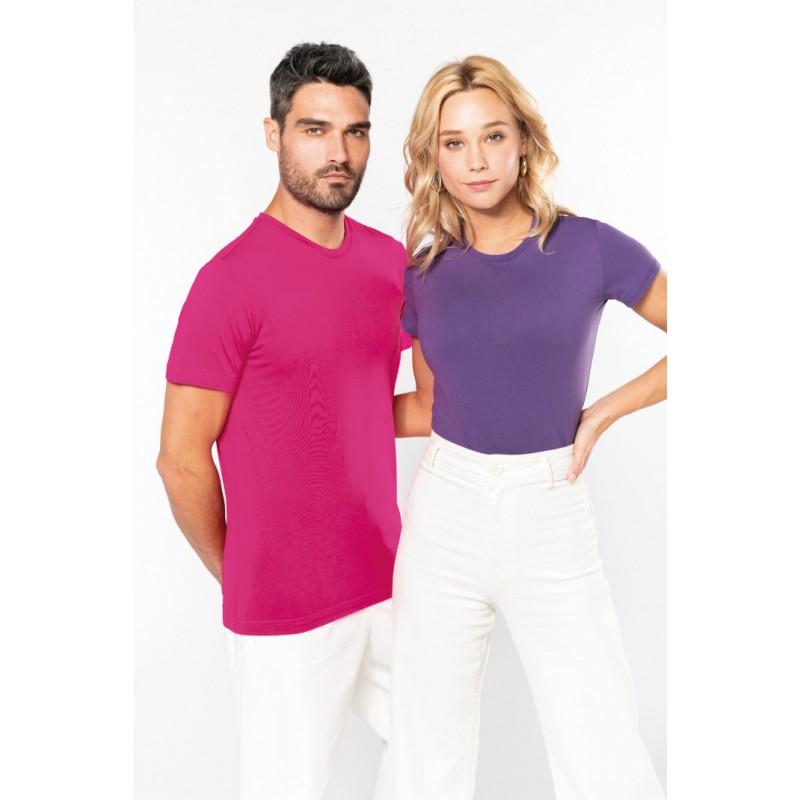 K356 - T-shirt col rond manches courtes - coton peigné avec lavage aux enzymes - coupe ajustée_0