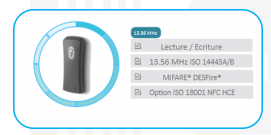 Lecteur mural RFID-NFC Smart Bluetooth - Référence 7130-X-V1 - Compatible ISO14443A/B, NFC HCE et Smart Bluetooth_0
