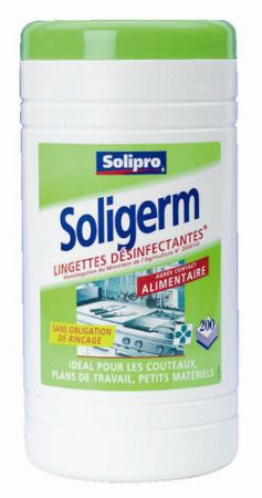 LINGETTE DÉSINFECTANTE SOLIGERM (VENDU PAR 200)