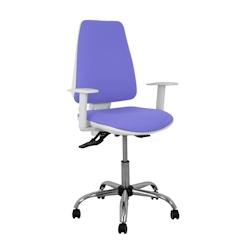 Piqueras y Crespo Silla Elche blanca asincro bali azul claro brazos regulables ruedas de parqué - bleu multi-matériau 1014ASB261B5CRRP_0