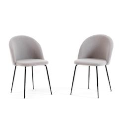 RATTATAN Lot de 2 chaises en tissu teddy d’intérieur, pieds en métal, rembourrées pour cuisine, salle à manger, restaurant – Sara Teddy – Gr_0