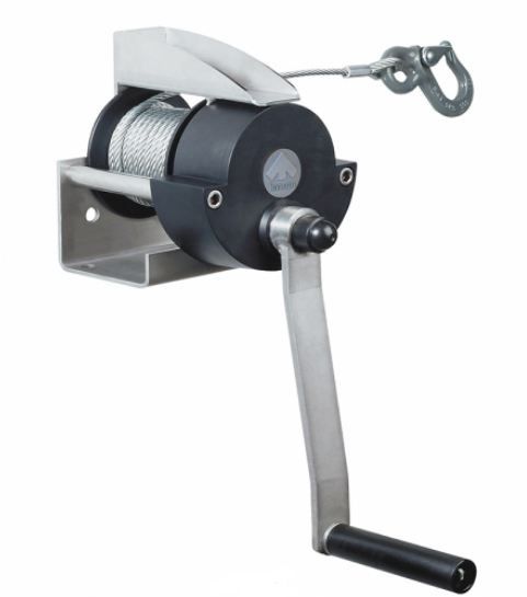 Treuil manuel à câble TANGO K - Haacon France - fixation console, charge 300 kg et 500 kg, multiposition, finition zinguée ou inox_0