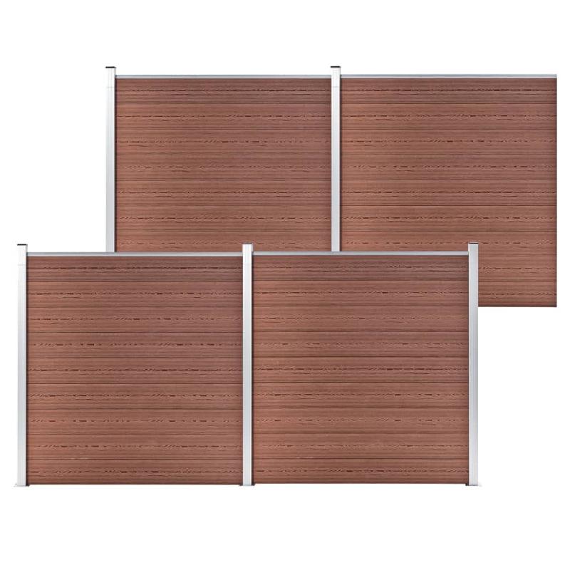 Vidaxl clôture de jardin wpc 699x186 cm marron 3053209_0