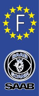 2 stickers personnalisés Saab pour plaques minéralogiques - Haute résistance et collage puissant_0