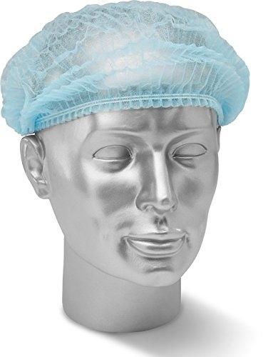 Charlotte jetable bleue - douce et légère - élastique à capuchon - tissu non tissé - taille standard - métal détectable_0