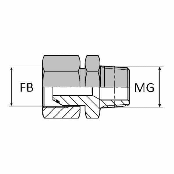 Adaptateur droit femelle tournant BSP x mâle gaz conique - 1/8' , 9.72 , 1/8' , 8.56_0