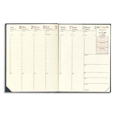 AGENDA SEMAINIER IMPALA MINISTRE - 16 X 24 CM - NOIR -