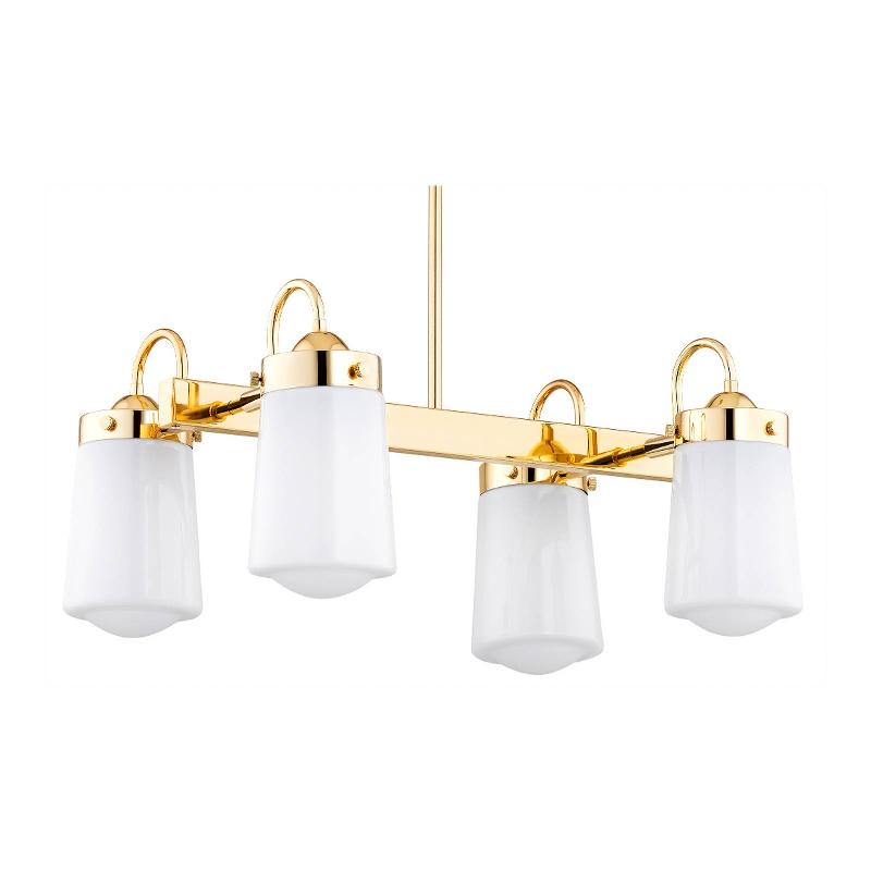 ARGON SUSPENSION PASADENA, LAITON/BLANC, À 4 LAMPES