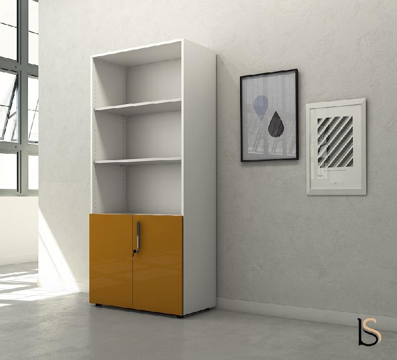 Armoire haute mixte à portes battantes Luxury - Ofitres - Ocre_0