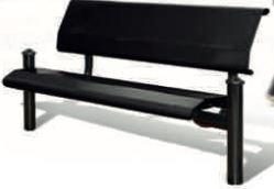 Banc public Lugano - 1500 ou 1800 mm - Structure et assise en acier peint_0