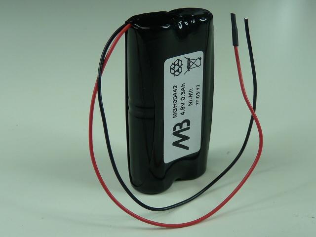 Batterie Nimh 4x 2/3AA ST5 4S1P - 4.8V 600mAh avec fils - Marque NX_0
