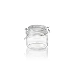 Bocal de stockage, 0,5 l, Ø 9 cm, hauteur 10 cm, verre, acier inoxydable, silicone - Was Germany - 4044925153690_0