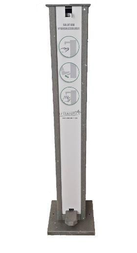 Borne de distribution de gel hydroalcoolique 1L - 100% recyclé - Matériau PolyAl recyclé_0