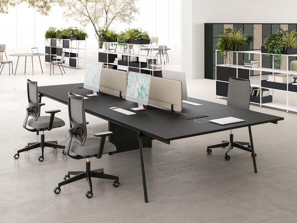 Bureau bench avec extensions plan de travail soft touch Knot DVO_0