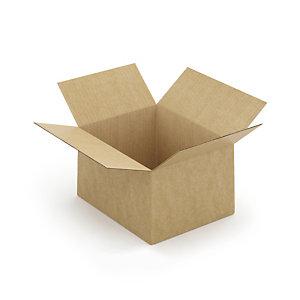 CAISSE CARTON BRUNE SIMPLE CANNELURE À MONTAGE INSTANTANÉ RAJA 25X20X15 CM